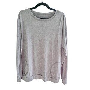 Cozy Gray Sweatshirt W/ Front Pockets - L - Cotton/Polyester/Spandex - Made In C